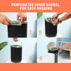 Haogle Gentleman Seau de toilette <span class=keywords><strong>lent</strong></span> Poubelle étanche pour salle de bain avec pédale pour usage domestique dans le salon et les toilettes - Product Image 4