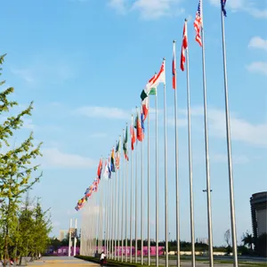 Mât de drapeau commercial extérieur Mât de drapeau international en acier inoxydable de 35ft