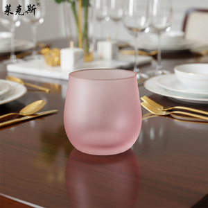 Offre Spéciale – <span class=keywords><strong>Verre</strong></span> à whisky rose givré Angela sans plomb, style Old Fashioned, pour dégustation, en cristal diamanté, idéal pour bar - Product Image 1