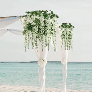 Lot de 12 magnifiques fleurs artificielles de glycine en soie à suspendre pour plafond, idéales pour les mariages - Vente Flash - Product Image 3