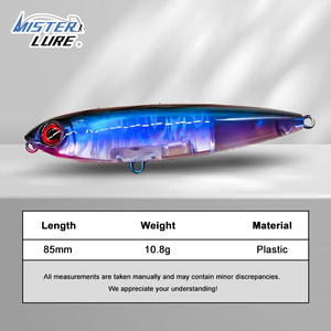 MISTER LURE Esca Rigida a Forma di Matita 85mm 10.8g con Occhi 3D in Plastica ABS, Forte Riflessione - Product Image 3