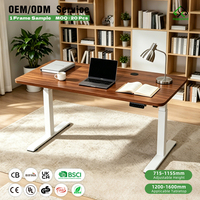 Bureau debout motorisé ergonomique intelligent à hauteur réglable avec cadre en métal SPCC, moteur unique, ODM OEM