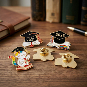 Spilla da Bavero Personalizzata OEM in Lega di Zinco Pressofusa con Smalto Morbido, Design Assortito, per Souvenir Accademici di Laurea - Product Image 1
