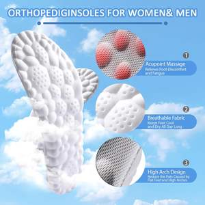 نعال سحابية رباعية الأبعاد للرجال والنساء، نعال من الفوم ذو ذاكرة فائقة النعومة، مضادة للتعب، ماصة للصدمات، تخفف آلام القدم (رمادي) - Product Image 2