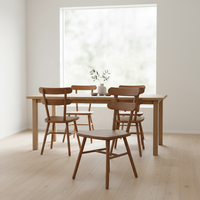 Chaise de salle à manger en bois de frêne massif, style moderne du milieu du siècle, dossier de luxe léger pour restaurant, salon de thé, bureau, hôtel