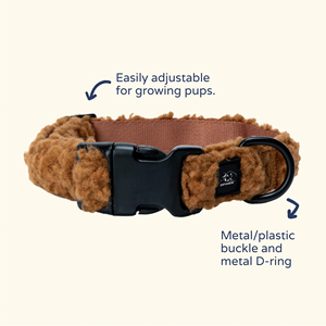 Individuelles Logo Luxuriöses Langlebiges Warmes Flauschiges Verstellbares Leichtgewichtiges Woll-Hundehalsband mit Weichem <span class=keywords><strong>Fleece</strong></span> und Teddy-Design - Product Image 2