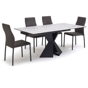 <span class=keywords><strong>Table</strong></span> de salle à manger à design Compact en céramique, mécanisme d'extension intégré avec cadre noir - Product Image 2
