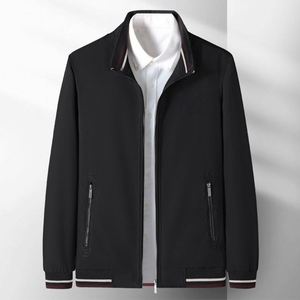 Standing Collar Fashionable <b>Top</b> <b>Coat</b> Men's Jacket Trendy Clothing Zipper Closure Casual Young and Middle-Aged People Men's <b>Coats</b> - Product Image 2