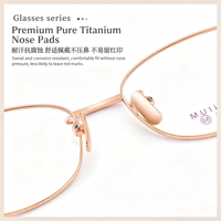 Montures de lunettes pour femmes, design léger et durable, deux tons, en titane, pour un usage quotidien, 6175