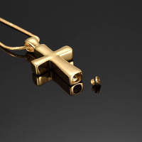Colgante de urna para cenizas de acero inoxidable con cruz ortodoxa moderna, hermético y ecológico, para recuerdo infantil