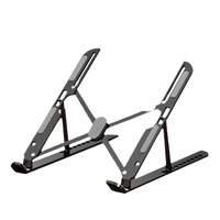 Support pour ordinateur portable et tablette (compatible iPad), réglable en hauteur, pliable, en alliage d'aluminium, support de bureau