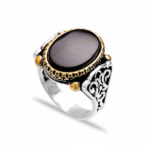 Onyx Stone Oval Shape <b>Men</b> <b>Ring</b> Jewelry Man Jewellery Wholesale Handcrafted Authentic 925 Sterling <b>Silver</b> <b>Men</b> <b>Ring</b> - Product Image 2