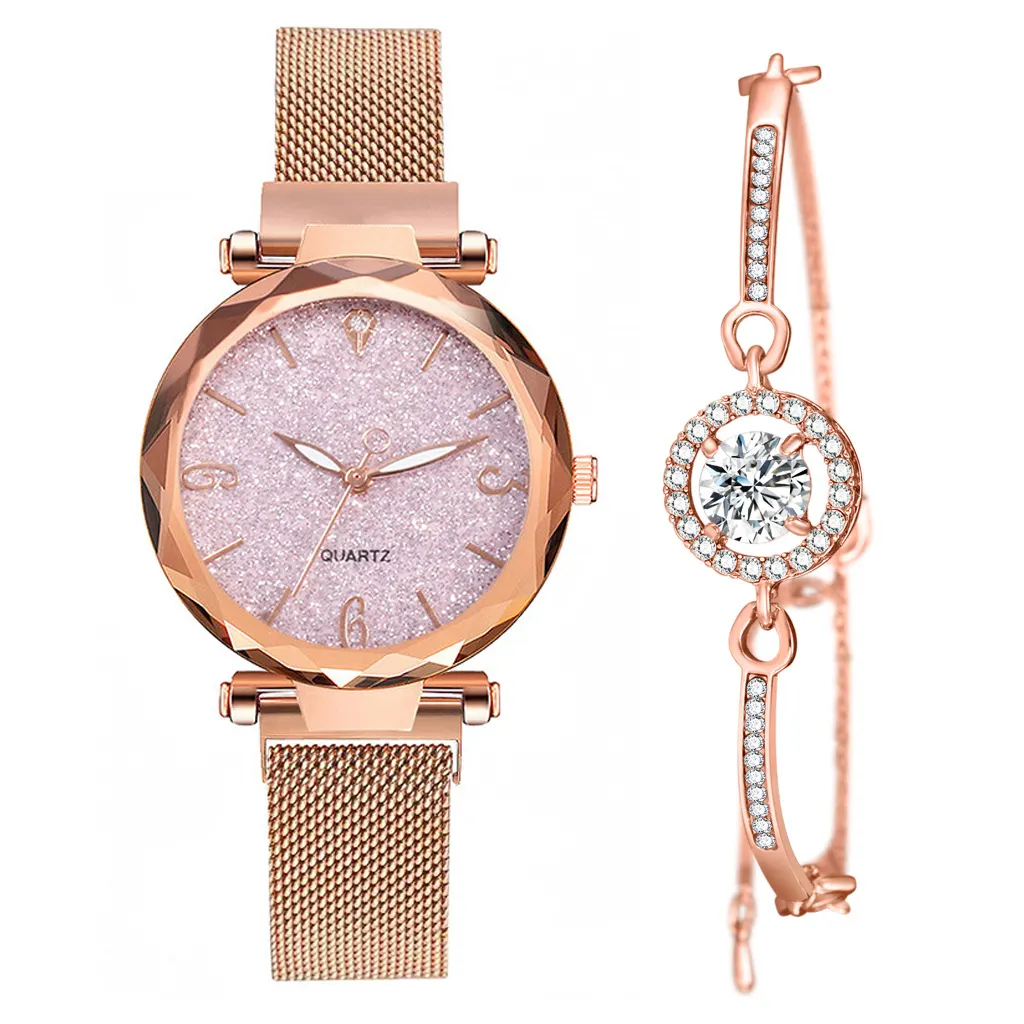 Luxe Vrouwen Armband Horloges Magnetische Sterrenhemel Vrouwelijke Klok Quartz Horloge Dames Horloge + Armband Set Reloj Mujer