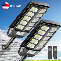 Lot de 2 lampadaires solaires adaptables avec 330 perles LED SMD 5730 pour la visibilité nocturne des allées périurbaines – Entrepôt de distribution côtier