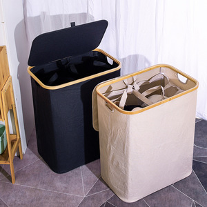 Clothing Organizer Collapsible Laundry <b>Basket</b> 57x37x66 Cm Rectangle Standing Type For <b>Wardrobe</b> Storage - Product Image 1