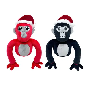 크리스마스 고릴라 태그 봉제 장난감 고릴라 박제 동물 도매 어린이 선물 만화 인형 카와이 원숭이 태그 봉제 고릴라 태그