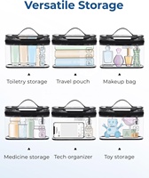 Organisateur de sac cosmétique de maquillage transparent approuvé par la TSA personnalisé sac de voyage taille Quart sacs de toilette essentiels étuis