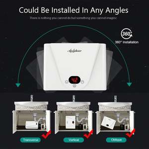 Cast Aluminum 240V <b>Electric</b> <b>Instant</b> <b>Water</b> <b>Heater</b> Shower Head Touch Control Heating Element for Household Use English Plastic - Product Image 5