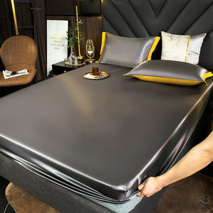 Drap-housse de qualité supérieure Drap-housse de lit de couleur unie européenne pleine grandeur - Product Image 1