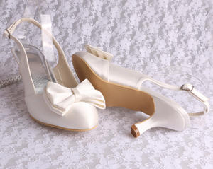 (23 colori) Slingback In Raso <span class=keywords><strong>Beige</strong></span> Delle Donne Pompa I Pattini - Product Image 4