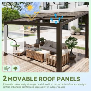 Pergola permanente entièrement en aluminium <span class=keywords><strong>pour</strong></span> patio, <span class=keywords><strong>abri</strong></span> extérieur autoportant - Product Image 4