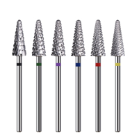 Fraise conique de sécurité en carbure de tungstène pour manucure, fraise à ongles, accessoires pour retirer le gel, fraise conique