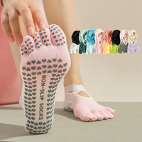 Chaussettes de yoga à cinq doigts pour cheville, fines, absorbantes, respirantes, en coton, coupe basse, pour Pilates, ballet et entraînement en intérieur (ODM)