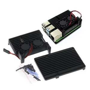 Cangkang logam Raspberry <span class=keywords><strong>Pi</strong></span> generasi ke-4 B + kotak Aloi aluminium 4B cangkang pendingin Rakitan - Product Image 2