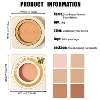 Poudre pressée mate, fond de teint correcteur, utilisable à sec et sous l'eau, contrôle du sébum, poudre fixatrice, maquillage du visage compact avec applicateur en houppette