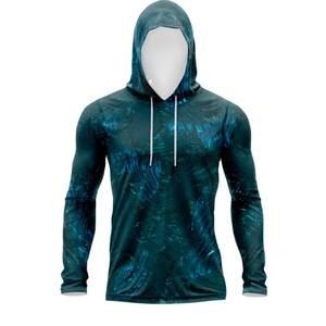 Custom Sublimated High Performance Hooded Long Sleeve Fishing Jersey UPF 50 Sun Protection Fishing Hoodie - Product Image 1