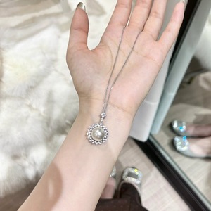Collier en argent sterling S925, automne-hiver, princesse, exquis, pendentif en forme de cloche de Noël, nœud, charmant, collier en perles douces pour - Product Image 3