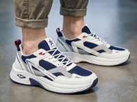 Baskets décontractées épaisses pour hommes, respirantes en maille PU, à lacets, pour la marche et le sport, avec semelle confortable en caoutchouc et mousse, chaussures tendance