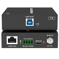 4Port USB 3.2 3.0 Extender atas kabel CAT6A hingga 100m RS-232 melewati. Bi-directional 24V PoC