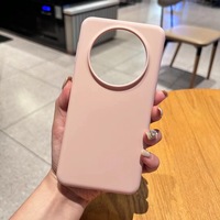 Housse de protection souple de couleur pure simple véritable étui de téléphone en silicone liquide