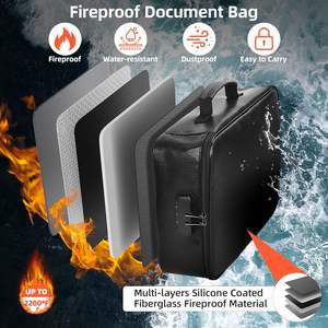 Bolsa Organizadora de Documentos Portátil Multicapa, Impermeable, Ignífuga, con Cierre para Guardar Documentos Importantes como Pasaportes y Certificados - Product Image 2