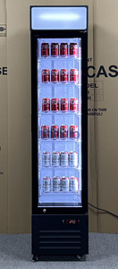 Năng lượng hiệu quả Slim Cooler 220L dọc cửa kính hiển thị tủ lạnh để hiển thị bán lẻ đồ uống và thực phẩm - Product Image 2