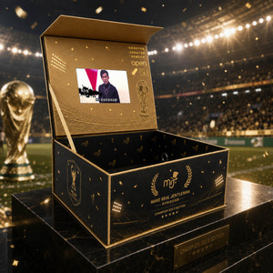 Boîte vidéo numérique personnalisée de 7 pouces avec design en papier, boîte cadeau noire pour ranger des objets - Product Image 1