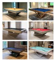 Table de billard de luxe en ardoise de 8 pieds ou 9 pieds avec pieds en bois massif sur mesure pour club, maison ou salle de jeux