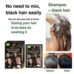Crema Colorante per Capelli Istantanea Dr.Davey, <span class=keywords><strong>Shampoo</strong></span> per Donna e Uomo, Colore Nero, Ingredienti Naturali - Product Image 3