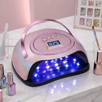 Lampe à ongles UV LED 288W haute puissance, séchage rapide, design violet électroplaqué, 4 minuteurs, capteur automatique, pour salon, usage domestique, manucure DIY