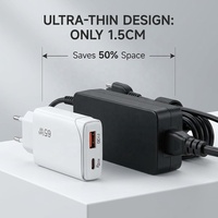 Chargeur de téléphone rapide 65W GaN, prise EU, double USB-A Type-C PD3.0 QC4.0, chargeur mural rapide portable pour ordinateur portable et téléphone
