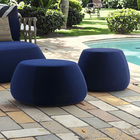 Pouf carré ou rond moderne, imperméable et résistant aux intempéries, en tissu, pour l'extérieur, idéal pour la maison, l'hôtel, la cour et le jardin