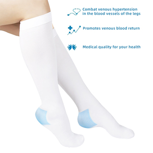Kaos Kaki Kompresi <span class=keywords><strong>Anti</strong></span> Emboli dengan Logo Custom untuk Wanita, Setinggi Paha di Atas Lutut, Unisex 15-20 MmHg, Stoking <span class=keywords><strong>Anti</strong></span> Trombosis - Product Image 1
