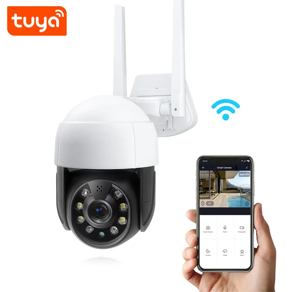 New Arrival Infrared light White Light Waterproof 1.8'' Smart WIFI Camera Tuya Smart Mini 5.0MP Wifi PTZ Camera PST-C18B-5MP