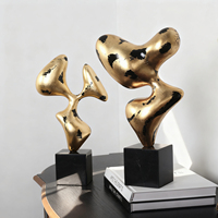Sculpture artisanale en résine géométrique pour la décoration du salon, du hall d'hôtel, du bureau - Design Art Déco de haute qualité, fait main