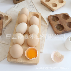 กล่องเก็บไข่ไม้เนื้อแข็งยี่ห้อ Yuxia Wood Industry ทำจากไม้ Acacia แบ่งช่องเก็บรักษาความสด ใช้ในตู้เย็นและห้องครัว - Product Image 2