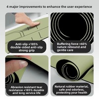 Tapis de yoga ovale en caoutchouc PU 5 mm, épaissi, antidérapant, absorption des chocs, isolation acoustique, pour la maison et usage professionnel