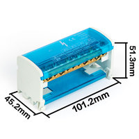 Bms — série 211 de bornes de jonction 2 en 11 sorties, boîte de jonction modulaire en rail guide britannique, boîte de jonction étanche, de haute qualité, 2 en 11 sorties