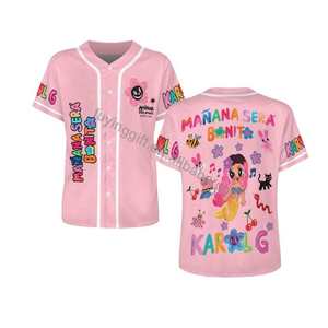 Nuevo estilo personalizado <span class=keywords><strong>Karol</strong></span> <span class=keywords><strong>G</strong></span> Bichota temporada camisetas de béisbol mujer Softball Jersey sublimado poliéster béisbol Jersey - Product Image 2