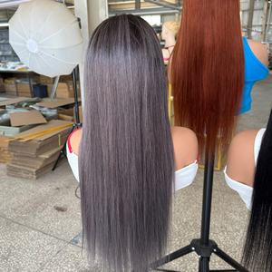 Peluca Mavis sin pegamento, cabello humano brasileño Remy HD para encaje frontal, cutícula virgen alineada, lisa, transparente, rojiza - Product Image 4